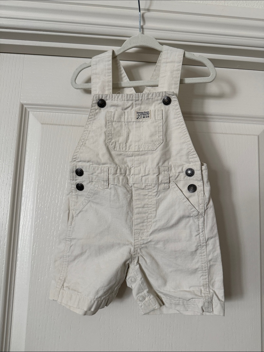 Carter's Cream Short Overalls with Pocket